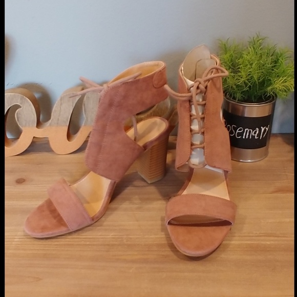 Charlotte Russe Shoes - New Charlotte Russe Mauve Suede Heel Sandals